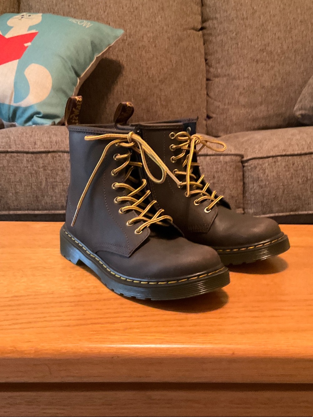 Youth Size 2 Dr. Martens Air Wair 1460 LaceUp Boots with Side Zipper